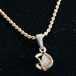 Gold and Rock Pendant Necklace